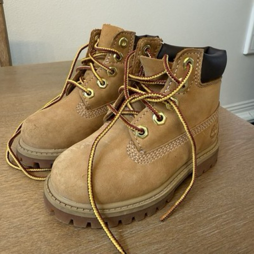 Timberland Size 7 Youth Toddler Baby 6-Inch Waterproof Boots Wheat Nubuck